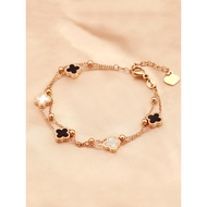 gelang titanium anti karat original gelang titanium Light Luxury Self-discipline Girls Style Rose Go