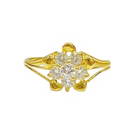 Stunning 22K 916 Gold Zircon Ring Collection – Timeless Craftsmanship (1.7g/Size: 14)