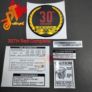 Honda Ex5 Sticker Label 30TH Anniversary Rubber Sticker Epoxy Restore Sticker Complete - Gold -Red -