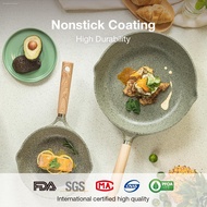 ☍Carote Non Stick Frying Pan with Lid - Cosy Green (20/24/28cm)