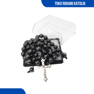 ROSARIO BATU BLUSTIN (BATU HITAM)/KALUNG ROSARIO / KONTAS / KALUNG ROSARIO KATOLIK / ROSARIO TALI