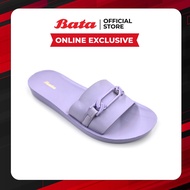 Online Exclusive Bata บาจา รองเท้าแตะลำลอง แฟชั่น สวมใส่ง่าย น้ำหนักเบา ไม่ลื่น สำหรับผู้หญิง รุ่น JESSY สีม่วง 5809204 สีดำ 5806204 สีชมพู 5805204