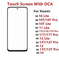 Front Glass For Xiaomi Mi 14 13T 13 12T 11i 11X Pro 11T 10T 12 Lite Touch Screen LCD Display Out Pan