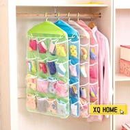 16 Grids Wardrobe Hanging Organizer Door Wall Holder Bras Socks Storage Bag RACK