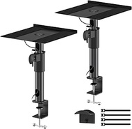 Clamp-on Desktop Speaker Stands Pair for Klipsch Bookshelf Speakers - Height Adjustable Speaker Stan