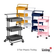 Ready Stock Multi-Purpose 3 4 Tier Plastic Trolley Utility Cart Rolling Trolley Utility Cart Home St