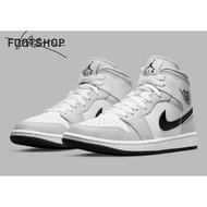 Air Jordan 1 Mid AJ1 Smoke Haze Gray White Gray Mid-Top Basketball Shoes BQ6472-015