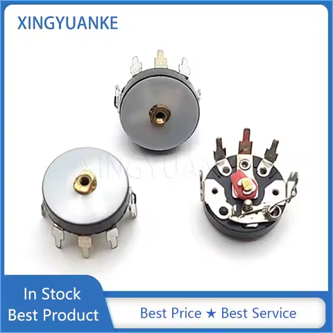 10PCS RV12MM Bent Foot With Switch 5Pin B500K B50K B10K B5K B500R Radio Potentiometer Power Amplifie