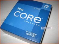 JULE 3C二館-Intel Core i7 12700K 12C20T 3.6G/25M/全新盒裝/1700 CPU