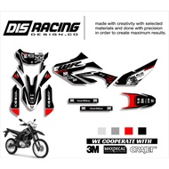 Decal Wr 155 Full Body Hitam Variasi Merah Putih Supermoto