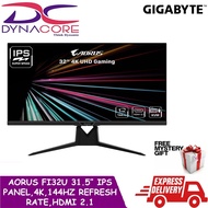 Gigabyte Aorus FI32U / FI32U-EK Gaming Monitor with 31.5″ IPS Panel, 4K and 144Hz Refresh Rate and HDMI 2.1