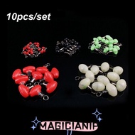 MAGICIANIP 10pcs/bag Slider Beads  Line Rigs Tackle Accessories Durable Zig Pulley Clip