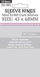 Sleeve Kings Mini Euro Card Sleeves (45x68mm) - 110 Pack, 60 Microns
