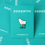 滑板鬼 (藍) 琺瑯別針