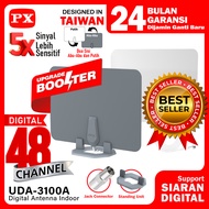 Antena TV Digital DVBT2 Indoor Booster Antenna Dinding Analog 4K PX UDA-3100A