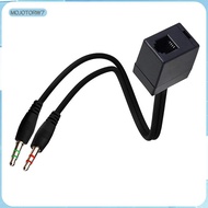 [mojotorw7] Professional RJ9 4P4C Female to 3.5mm Male Adapter Cable 35cm Converter