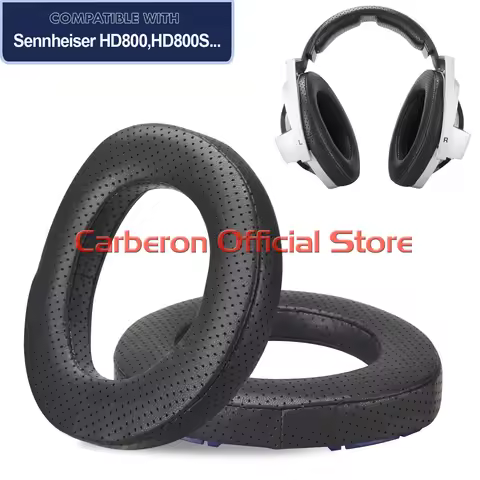 Carberon Perforated Sheepskin Ear Pads Fenestrated Lambskin Ear Cushions for Sennheiser HD800,HD800S