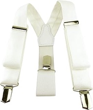 Unisex Pique Braces in Plain Patterned Y-Shape with 3 Extra Strong Clips Adjustable 82 to 130 cm