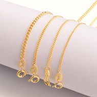 925 Sterling Silver Necklace 18k Gold Side Chain Cuban Chain Women's Silver Different Width/Length G