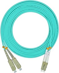 Jeirdus 3Meters 10ft LC to SC Duplex 50/125 10G OM3 Multi-Mode Fiber Optic Cable Jumper Optical Patc