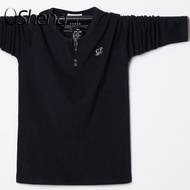 VSheng เสื้อยืดแขนยาว M To 6XL ขนาดใหญ่สำหรับผู้ชายเสื้อคอวี