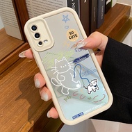 HP OPPO A55 Phone Case Softcase Phone Case Kitten Walking Dog Silicone Mirror Beautiful Phone Case C