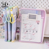 [GoodGirlm1] A4 Double-Layer Mesh Zipper Storage Bag, Large Capacity Organizer for School/Office QQQ