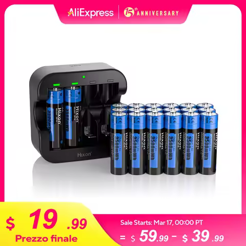 3500mWh1.5V AA 3A Li-Ion Rechargeable Battery 4 Slot Charger, Max Discharge Current 3A.For Mouse、Mic