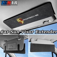 Porsche Car Sun Visor Extension Plate Suede Car Sunshade Light Blocking Plate Car Interior Accessori