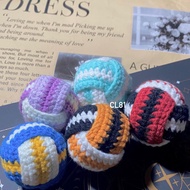 Wool volleyball keychain
