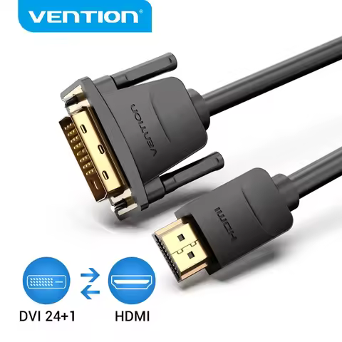 Vention DVI to HDMI Cable DVI-D 24+1 Pin Male to Male Cable HD 1080P Converter for PS4 Projector HDT