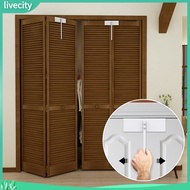 livecity|  Security Door Lock Metal Door Lock Rustproof Metal Bifold Door Lock Easy Installation Child Safety Lock for Wardrobe and Cabinet