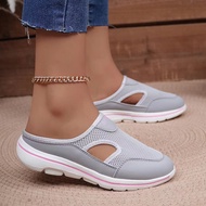 Ready Stock Women's Slippers Casual Shoes Baotou Shoes Breathable Women's Shoes Plus Size 42