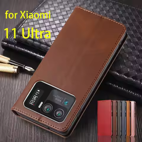 Leather Case for Xiaomi Mi 11 Ultra /Xiaomi 11 Ultra Card Holder Holster Magnetic Attraction Cover W