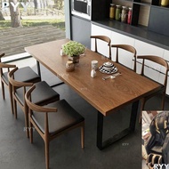 RLY Nordic Solid Wood Dining Chair Combination Light Luxury Simple Hotel Coffee Shop Rectangular Tab