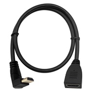 Poyiccot HDMI 2.0 Extension Cable 2 Feet / 60cm, 90 Degree HDMI Extender Cable, 90 Degree Up Angle H