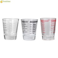 LONTIME Espresso Shot Glass, Espresso Essentials Heat Resistant Shot Glass Measuring Cup, 60ml Universal Measuring Shot Glass