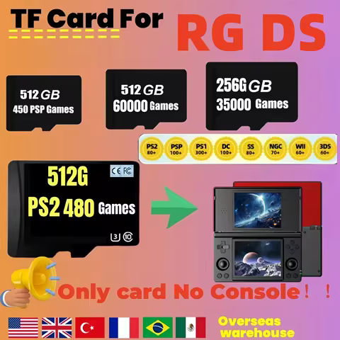TF Card for Anbernic RG DS Popular Classic Retro Game PSP PS2 3DS Android 14 Portable Handheld 512G 