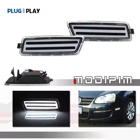Amber / White LED Car Front Fender Flare Side Maker Parking Lights For VW Volkswagen MK5 Golf/GTI Ra