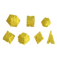 7 Cheese Dice 3D Printed Interactive Toy Polyhedral Food Themed Dice Set Dice Play Board Game fadzat