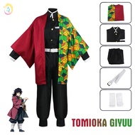 Fullset Cosplay Thuỷ Trụ Tomioka Giyuu Tặng Kèm Tóc Giả Hóa Trang Halloween Trang Phục Anime Kimetsu