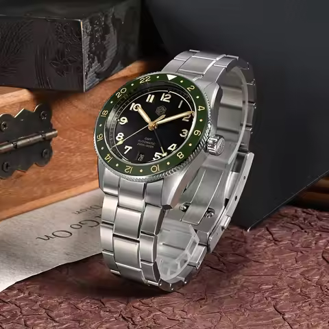 San Martin SN0140W 38mm Men Dive Watch Limited Edition GMT NH34 Automatic Movement Sapphire BGW-9 C3