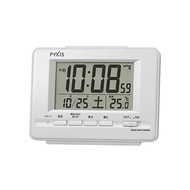 Seiko clock (Seiko Clock) Seiko clock alarm clock radio digital calendar temperature display PYXIS Pixis white pearl NR535H SEIKO