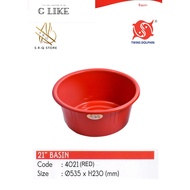 Twins Dolphin 21" Round Plastic Wash Basin / Basin Cuci Pinggan Twins海豚21英寸圆形塑料洗手盆/洗手盆Pinggan GH4021