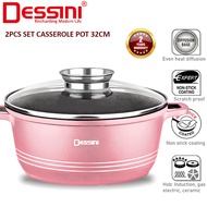 DESSINI 32CM Casserole Pot Non Stick Die Cast Aluminium Periuk Induction Stew Soup Pan