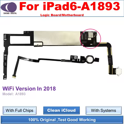 iCloud free Unlocked Motherboard for iPad 6 Logic Board for A1893 A1954 WiFi SIM version in 2018 Wit