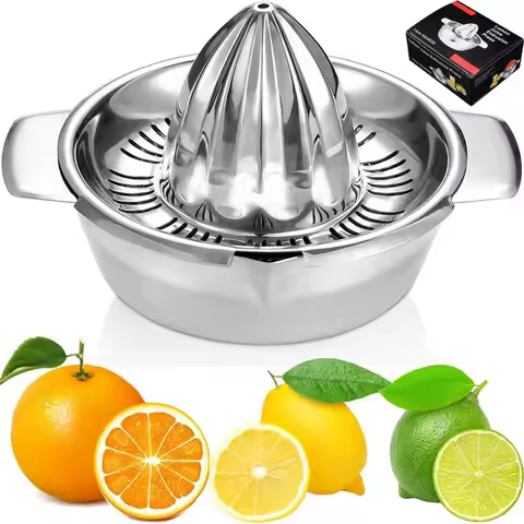 Citrus Lemon Orange Grapefruit Juicer Manual Squeezer 304 Stainless Steel Robust Hand Juicer Reamer 