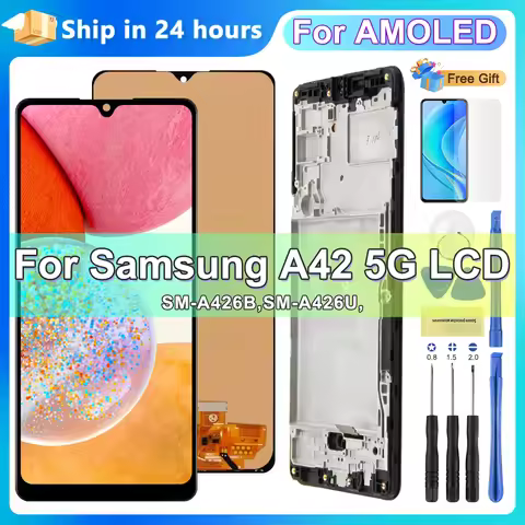 6.6" AMOLED For Samsung A42 5G LCD with Frame, LCD Display Touch Screen For Samsung A426 A426B A426B