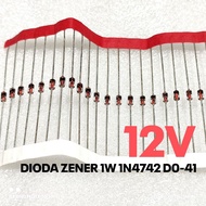 (10 PCS) DIODE DIODE ZENER 1W 1 W 12V 12 V 1N4742 1N 4742 IN4742 IN 4742 D0-41 ST