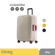 bbag shop : CAGGIONI กระเป๋าเดินทางแบบโครง รุ่นจอย (Joy C20021) [สีเทา/สีนู้ด/สีเหลือง] วัสดุPP100% 4 ล้อ ล้อคู่ หมุนได้ 360 องศา ระบบกุญแจล็อค TSA กระเป๋าเดินทางล้อลาก